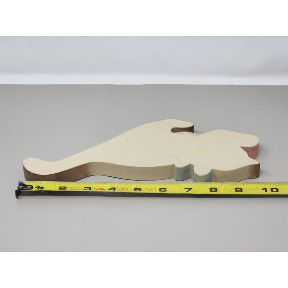 Vintage Signed M Moore 1991 Hand Painted Wooden Cat Figurine Folk‎ Art - Picture 8 of 10